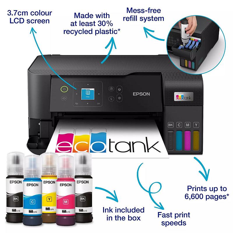MFD cu CISS Epson EcoTank L3560 / A4 / Wi-Fi / Black foto 6