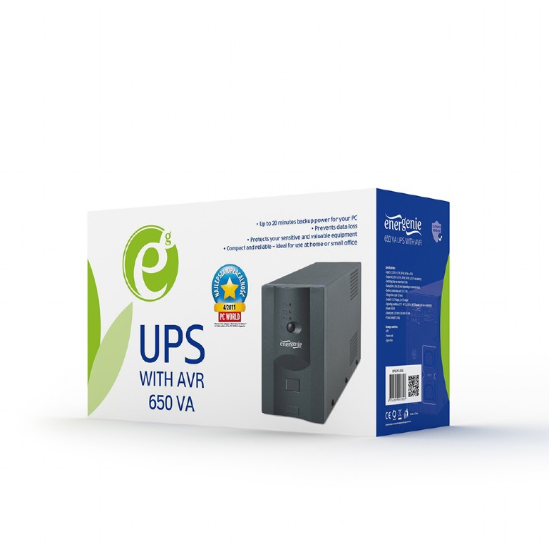 Gembird Power Cube UPS-PC-652A, 650VA / 390W, U...