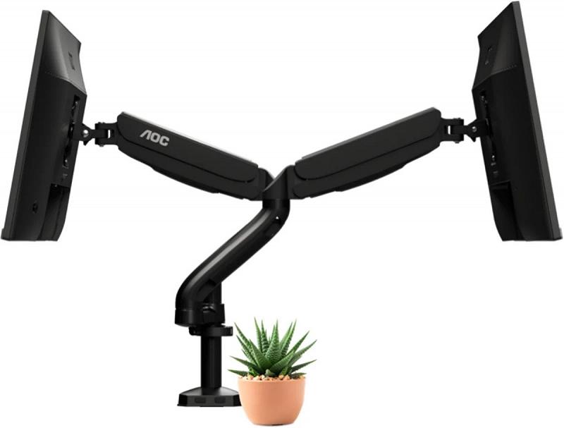 Arm for 2 monitors 13”-31.5” -  AOC AD110D0 Black, Desk Clamp/Grommet, Aluminum structure, Gas spri.