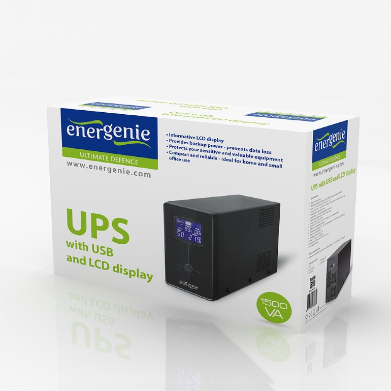 Gembird EnerGenie UPS with USB and LCD display,...