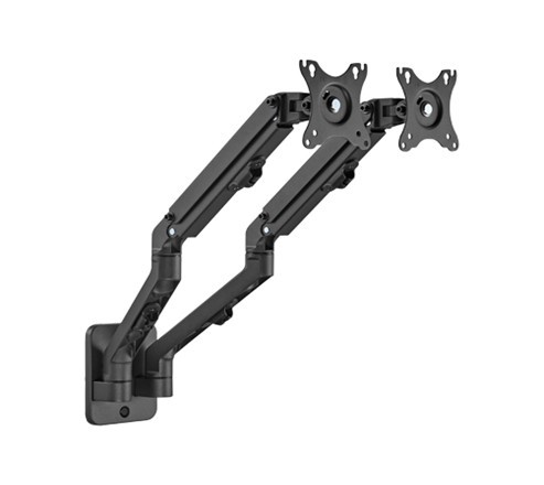 Monitor wall mount arm for 2 monitors up to 17-27”  Gembird MA-WA2-01, Adjustable wall 2 display mo.