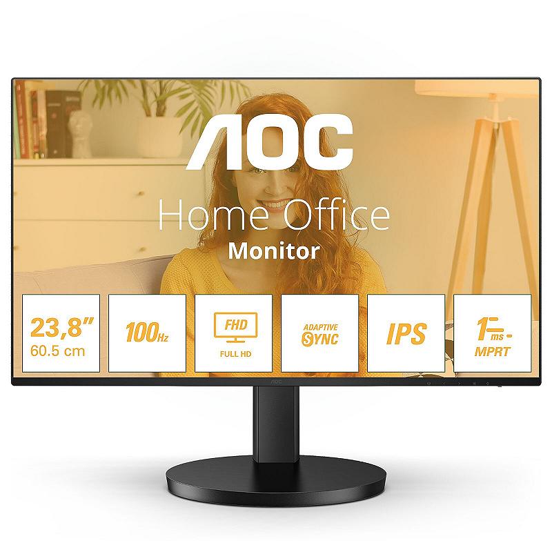 23.8” AOC IPS LED 24B3HA2 Black Bezel Ultra Nar...