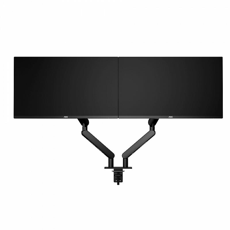 Arm for 2 monitors 17”-34” -  AOC AM420B Black, Desk Clamp/Grommet, Aluminum structure, Mechanical .
