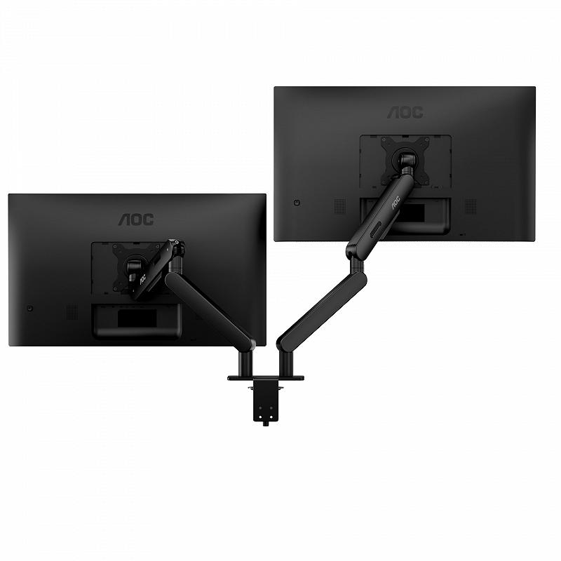 Arm for 2 monitors 17”-34” -  AOC AM420B Black, Desk Clamp/Grommet, Aluminum structure, Mechanical . foto 2
