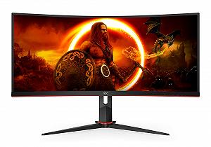 34.0” AOC VA LED CU34G2XP/BK Curved Black (1ms,...