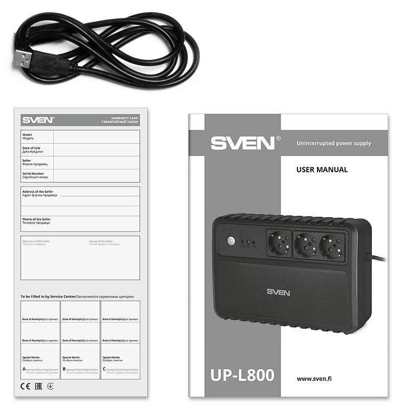 SVEN UP-L800, Line-interactive UPS with AVR, 80...