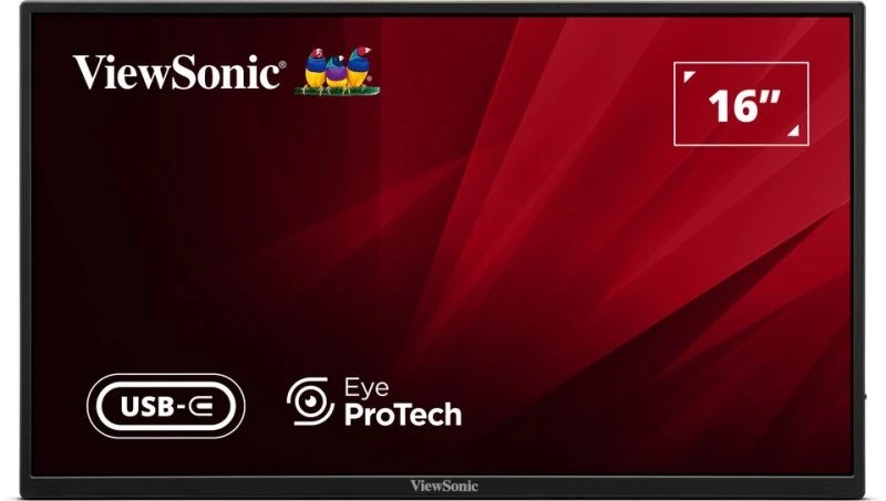 15.6” Monitor Portabil VIEWSONIC VA1650 + Sleeve Case / 7ms / Black